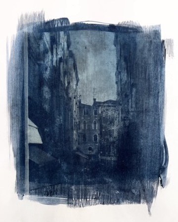 Cyanotype of a narrow Venetian street