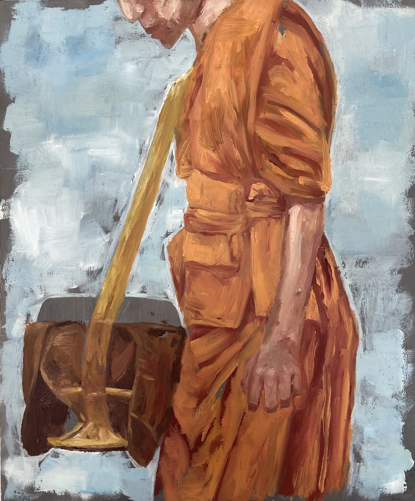 Monk pouring from a vessel